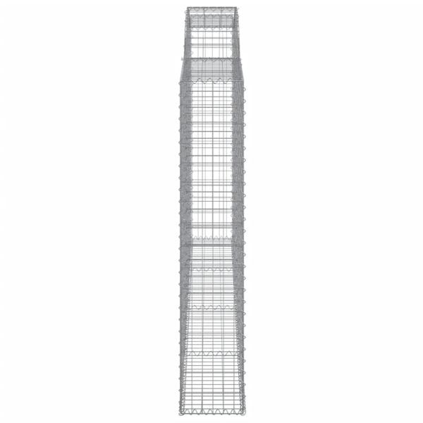 Gabionen mit Hochbogen 2 Stk. 300x30x160/180cm Verzinktes Eisen