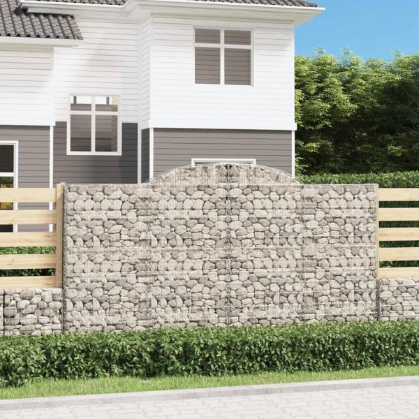 ARDEBO.de - Gabionen mit Hochbogen 4 Stk. 300x30x160/180cm Verzinktes Eisen