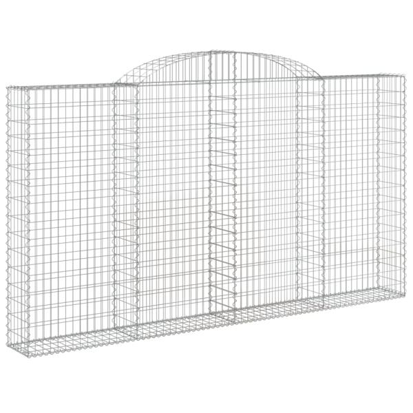 Gabionen mit Hochbogen 4 Stk. 300x30x160/180cm Verzinktes Eisen