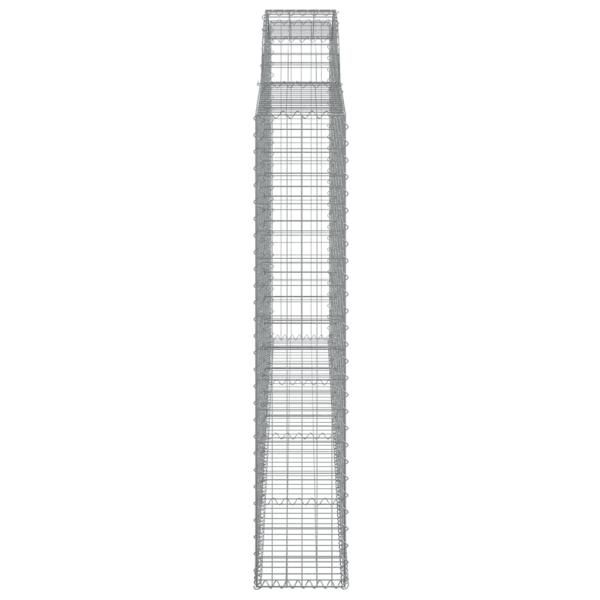 Gabionen mit Hochbogen 4 Stk. 300x30x160/180cm Verzinktes Eisen