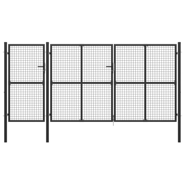 ARDEBO.de - Gartentor Stahl 400 x 150 cm Anthrazit