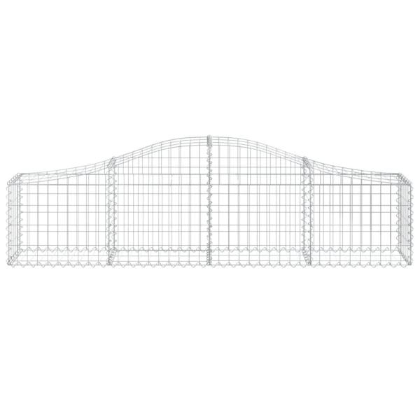 Gabionen mit Hochbogen 9 Stk. 200x30x40/60 cm Verzinktes Eisen