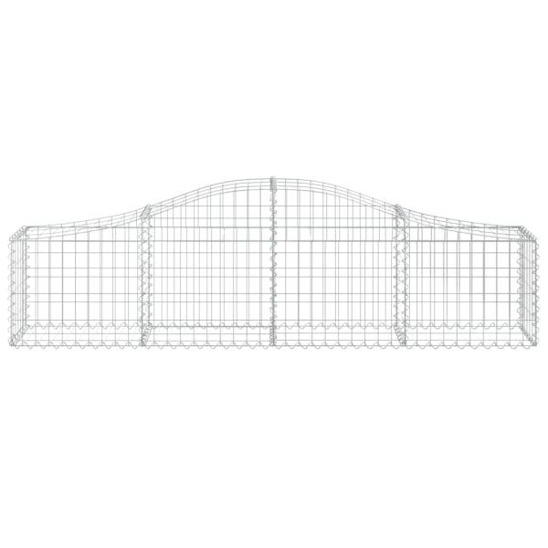 Gabionen mit Hochbogen 11 Stk. 200x30x40/60 cm Verzinktes Eisen