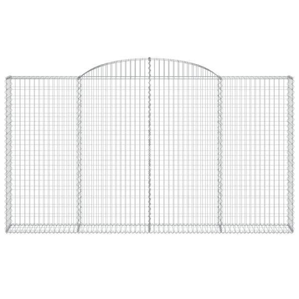 Gabionen mit Hochbogen 3 Stk. 300x30x160/180cm Verzinktes Eisen