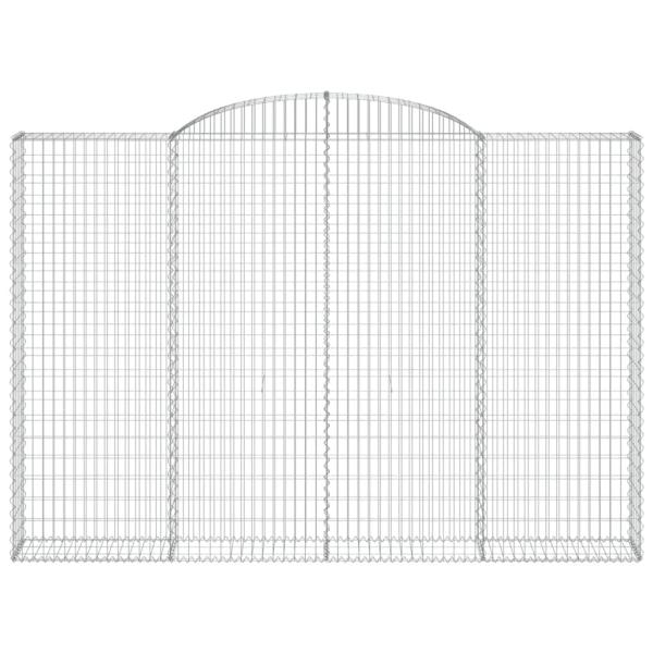 Gabionen mit Hochbogen 2 Stk. 300x30x200/220cm Verzinktes Eisen