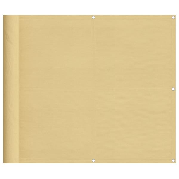 ARDEBO.de - Balkon-Sichtschutz Sandfarben 90x1000 cm 100% Polyester-Oxford