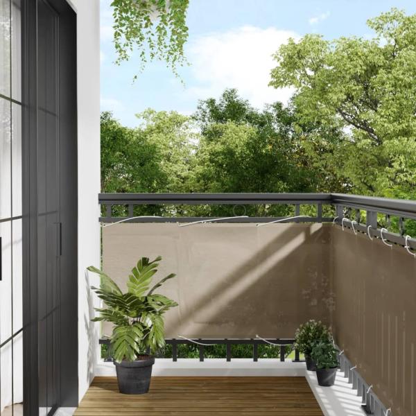 ARDEBO.de - Balkon-Sichtschutz Taupe 75x700 cm 100 % Polyester-Oxford