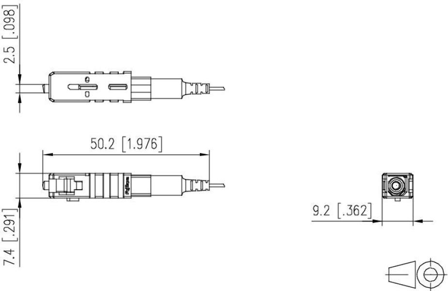 Metz Connect OpDAT FASTTM Hybrid Steckerbausatz SC APC OS2 für Adern Ø 0,25 + 0,9 mm, VPE=10 Stück (1509QAEA0010-E)