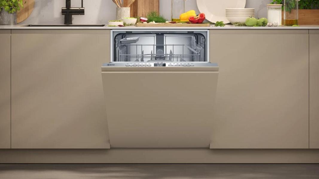 Neff S153ITX01E N30 Vollintegrierter Geschirrspüler, 60 cm breit, 13 Maßgedecke, AquaStop, InfoLight, HomeConnect, Chef 70°C
