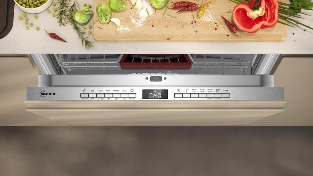Neff S255EVX04E N50 Vollintegrierter Geschirrspüler, 60 cm breit, 14 Maßgedecke, AquaStop, InfoLight, HomeConnect, OpenDry, Flex Besteckschublade