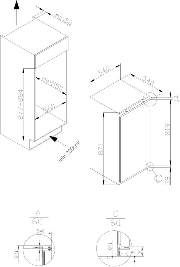 Amica EGSS 321 900 Einbau-Gefrierschrank, Nischenhöhe: 88 cm, 100 L, Schlepptür-Technik, 4 Gefrierschubladen, elektronische Steuerung, Tür-Offen-Alarm, Supergefrierfunktion, Inverter Kompressor, weiß (1195105)