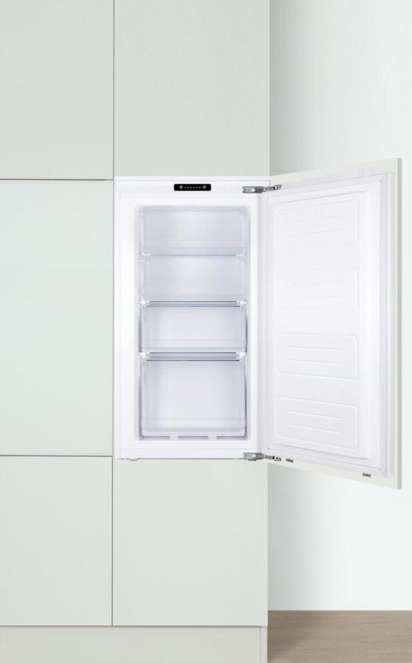 Amica EGSX 321 905 Einbau-Gefrierschrank, Nischenhöhe: 88 cm, 100 L, Festtür-Technik, 4 Gefrierschubladen, elektronische Steuerung, Tür-Offen-Alarm, Supergefrierfunktion, Inverter Kompressor, weiß (1195106)