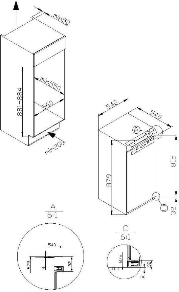 Amica EKSX 361 905 Einbau-Kühlschrank mit Gefrierfach, Nischenhöhe: 88 cm, 116 L, Festtür-Technik, elektronische Steuerung, Tür-Offen-Alarm, Inverter Kompressor, weiß (1195026)
