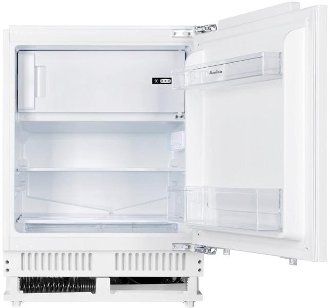 Amica UKSX 361 911 Unterbau-Kühlschrank, mit Gefrierfach, Nischenhöhe 82 cm, 111 L, Festtür-Technik, elektronische Steuerung, Tür-Offen-Alarm, Supergefrierfunktion, Inverter Kompressor, weiß (1195029)