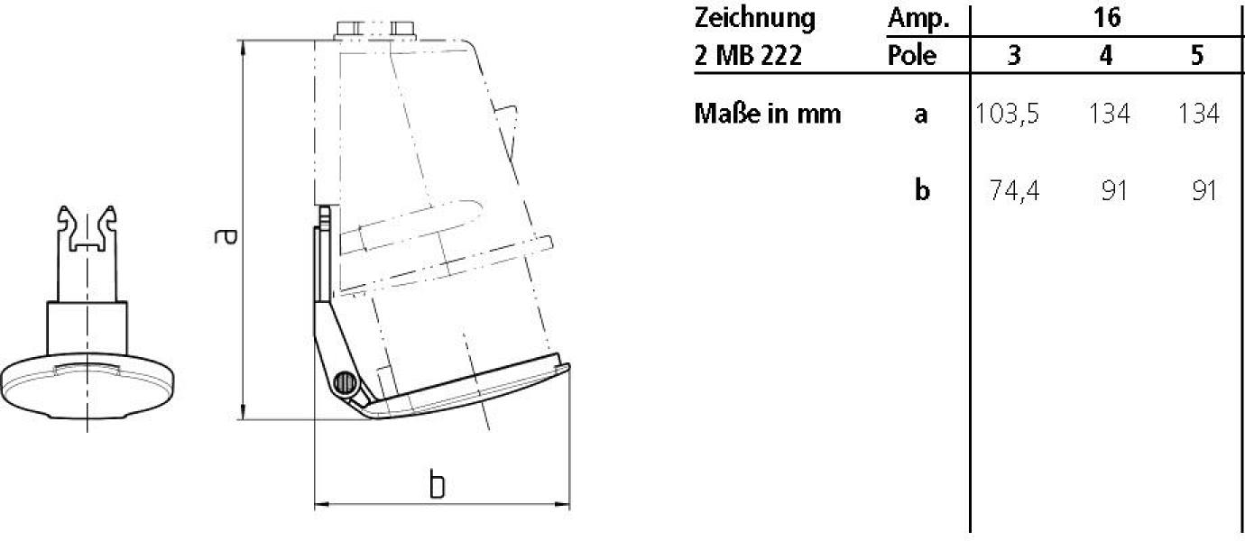 Mennekes Klappdeckel für Wandgerätestecker, grau (41489)
