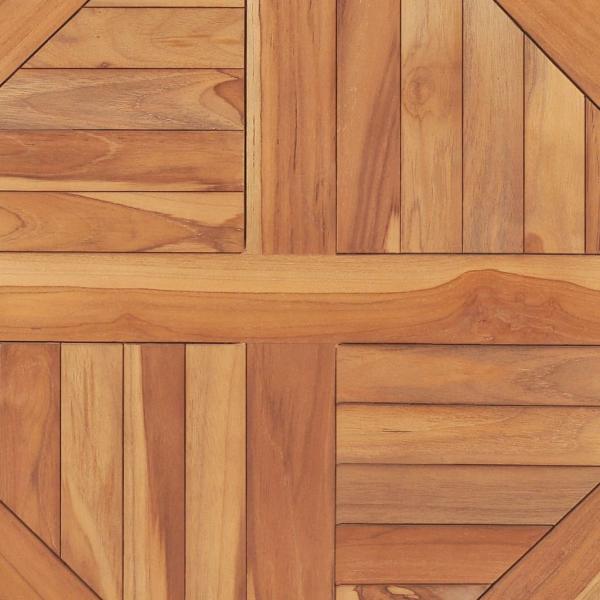 Tischplatte Massivholz Teak Rund 2,5 cm 60 cm
