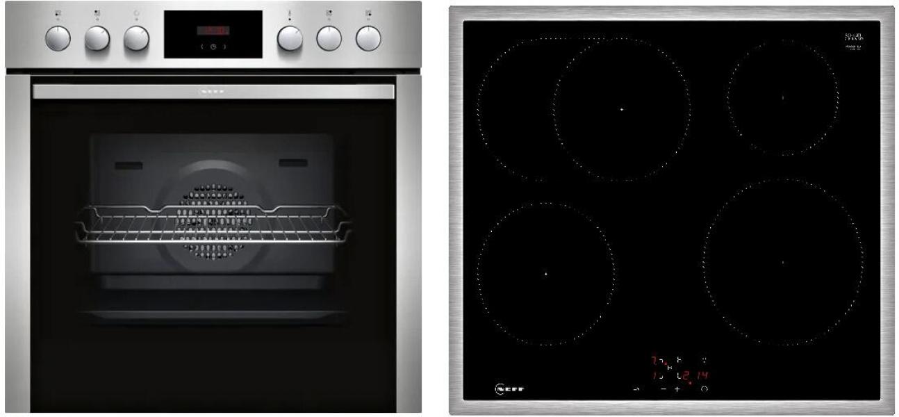 ARDEBO.de Neff EDX4I0 N30/N50 A+ Einbauherdset mit Induktionskochfeld (E1CCD2AN4 + M56SBF1L0), 60 cm breit, 71 L, Kinderischerung, Edelstahl