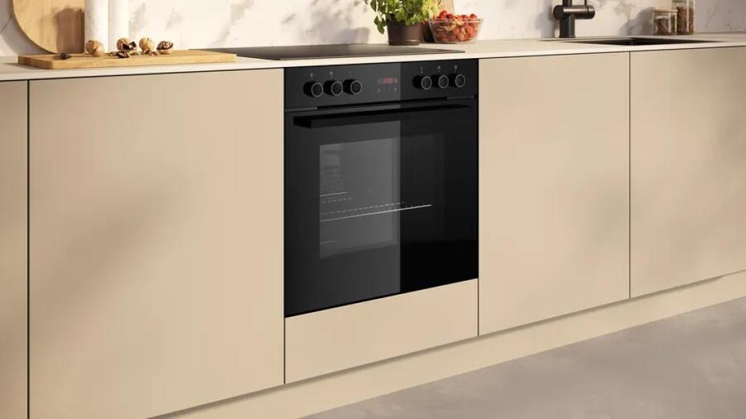 Neff EX4PB0 N30/N50 A+ Einbau Herdset mit Elektrokochfeld (E2CCG6AK3 + M16SRF0L0), 60 cm breit, 71 L, Pyrolyse, Kindersicherung, schwarz