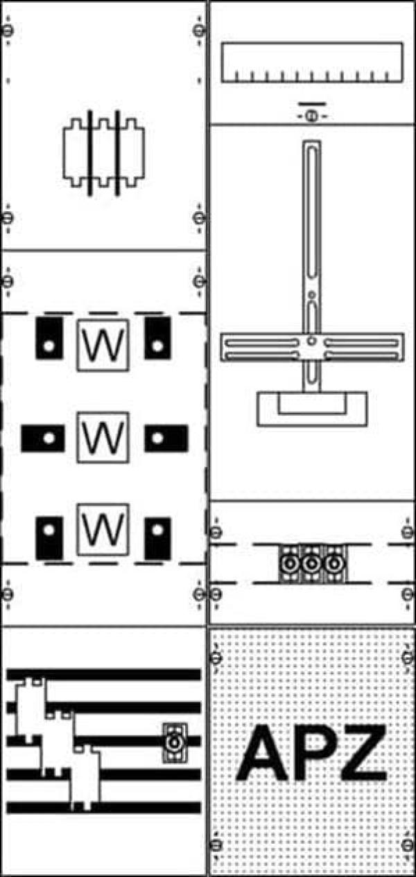 ARDEBO.de Striebel & John KA4284 Mess- und Wandlerfeld, komplett, mit Zählerkreuz, Innebereich, H3 (2CPX035092R9999)