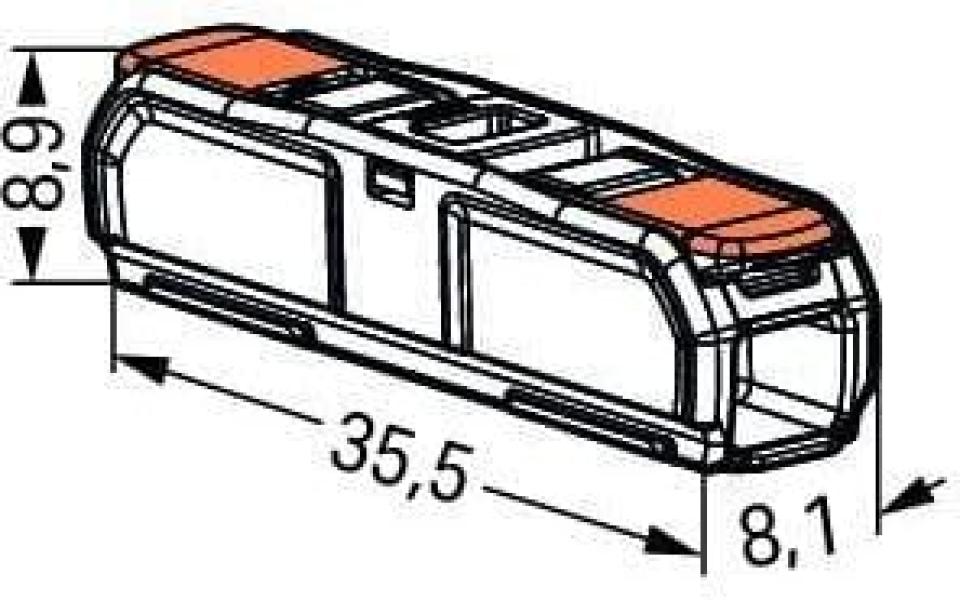 Wago 221-2411 Durchgangsverbinder mit Hebeln, für alle Leiterarten, max. 4 mm², 2 Leiter, Gehäusefarbe transparent, Deckelfarbe transparent, 4,00 mm², transparent