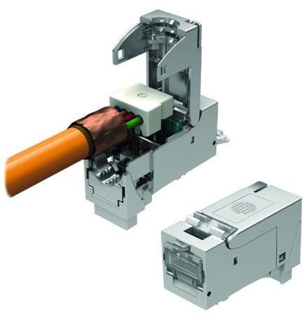 ARDEBO.de EasyLan FixLink SL RJ45-S KS Kat6A ISO/IEC AWG24-22 Keystone Modul, 24 Stück, silber (CKFAK001)