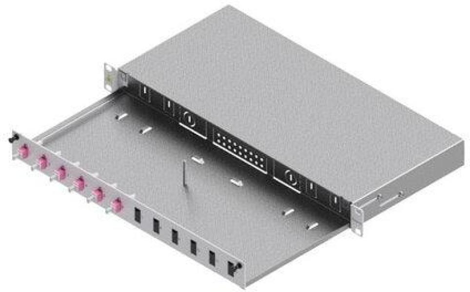 ARDEBO.de EasyLan LWL Verteilerfeld Basic LSB0A224 Grade C 1HE/12P 6xLC-Duplex OM4 RAL7035, grau (LSB0A224)