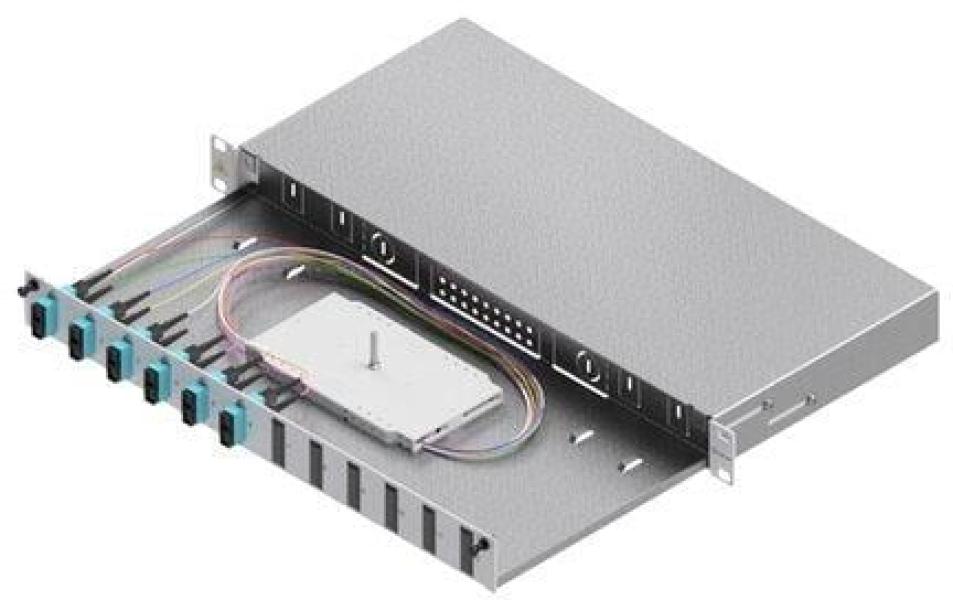 ARDEBO.de EasyLan LWL-Spleißgehäuse Basic LSB1A114 1HE 6x SC-Duplex Standard OM4 ausziehbar (LSB1A114)