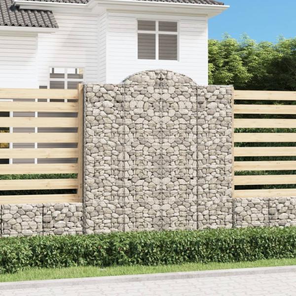 ARDEBO.de - Gabionen mit Hochbogen 9 Stk. 200x50x220/240cm Verzinktes Eisen