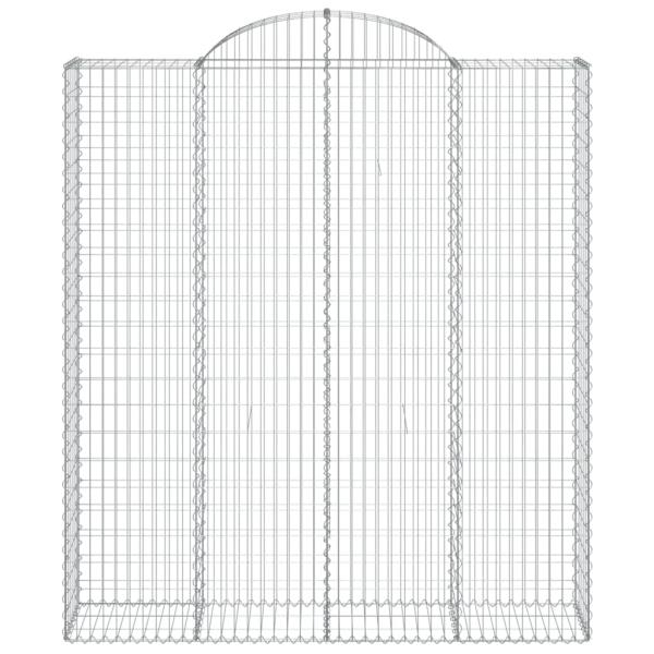 Gabionen mit Hochbogen 9 Stk. 200x50x220/240cm Verzinktes Eisen