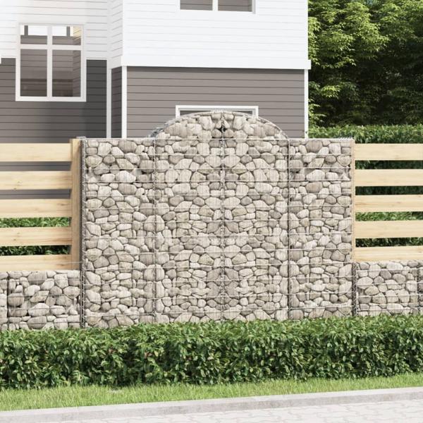 ARDEBO.de - Gabionen mit Hochbogen 15Stk. 200x50x160/180cm Verzinktes Eisen