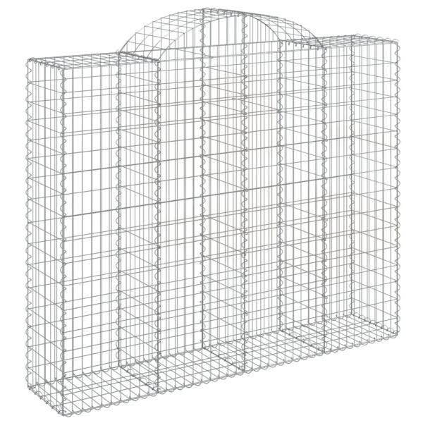 Gabionen mit Hochbogen 15Stk. 200x50x160/180cm Verzinktes Eisen