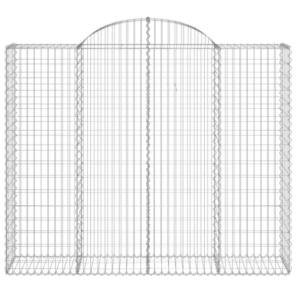 Gabionen mit Hochbogen 15Stk. 200x50x160/180cm Verzinktes Eisen