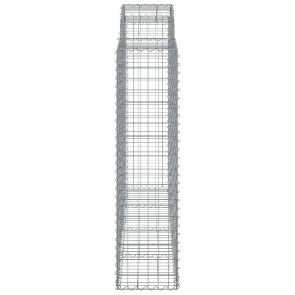 Gabionen mit Hochbogen 15Stk. 200x50x160/180cm Verzinktes Eisen