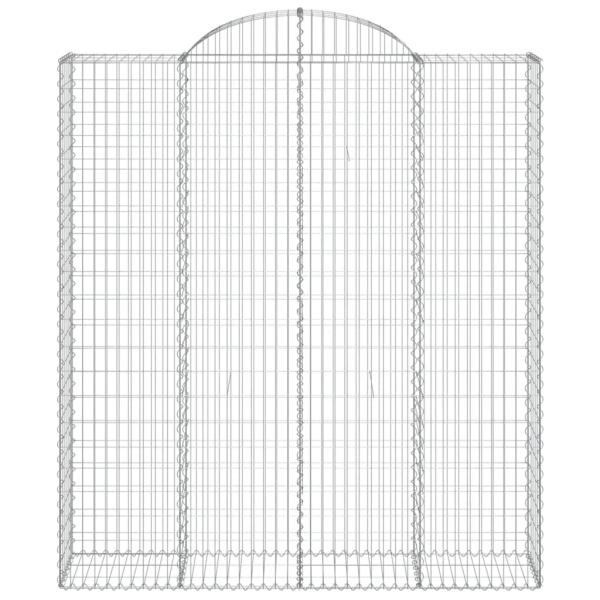 Gabionen mit Hochbogen 8 Stk. 200x50x220/240cm Verzinktes Eisen