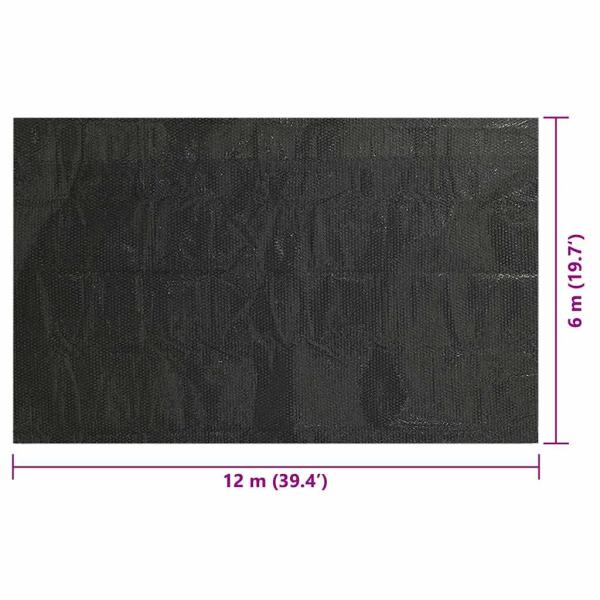 Rechteckige Poolabdeckung 1200x600 cm PE Schwarz