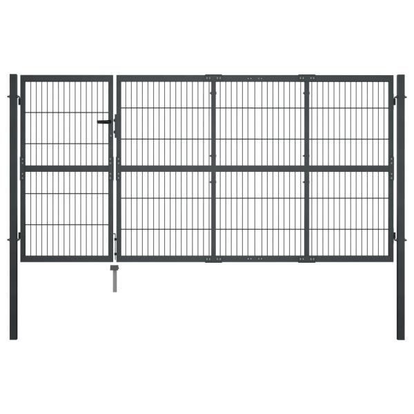 Gartentor mit Pfosten Stahl 350×120 cm Anthrazit