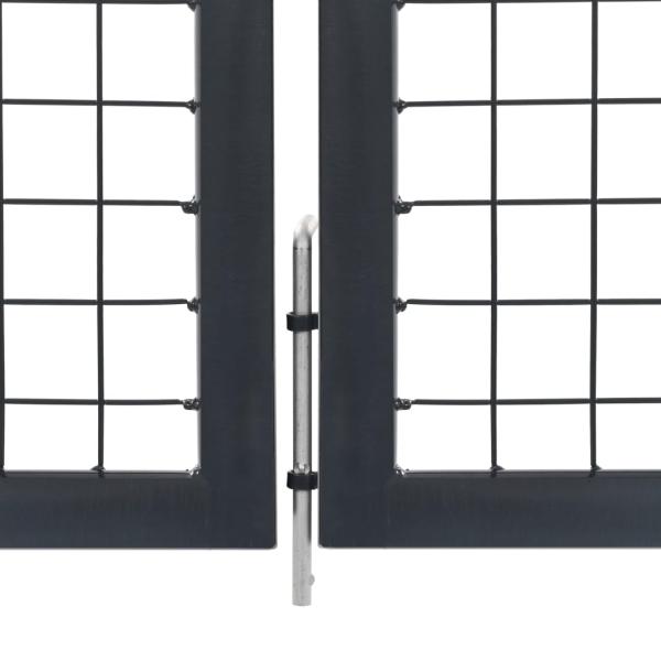 Gartentor mit Pfosten Stahl 350×120 cm Anthrazit