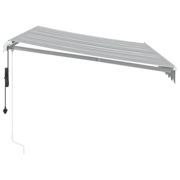 Markise Automatisch Anthrazit & Weiß 350x250 cm
