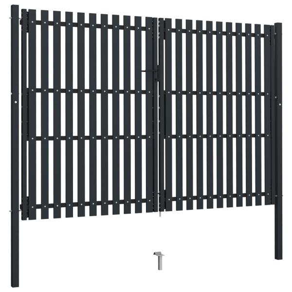 Doppelflügel Zauntor Stahl 306x250 cm Anthrazit