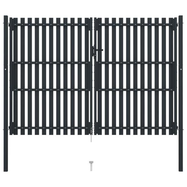 Doppelflügel Zauntor Stahl 306x250 cm Anthrazit