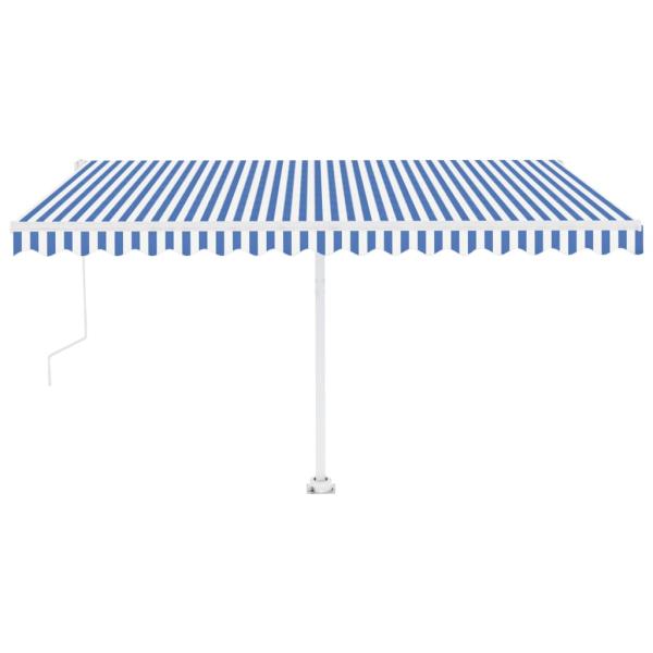 Standmarkise Automatisch 400x350 cm Blau/Weiß