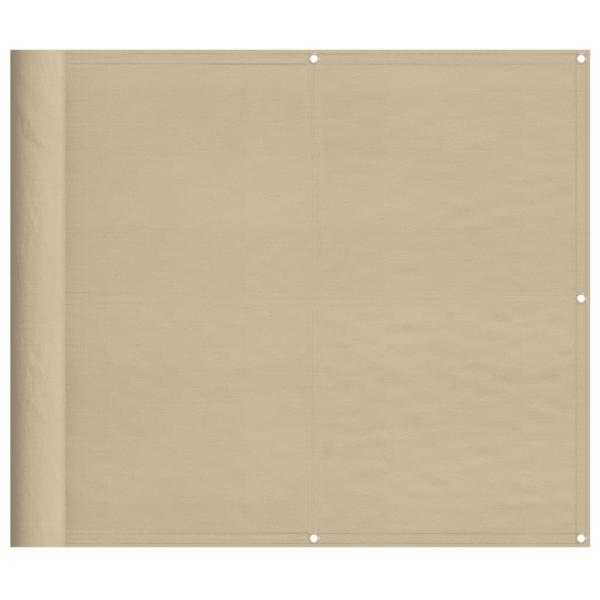 Balkon-Sichtschutz Beige 90x1000 cm 100 % Polyester-Oxford