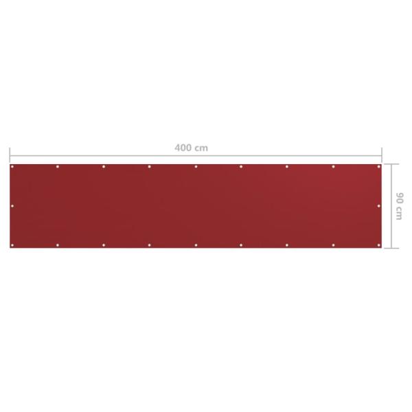 Balkon-Sichtschutz Rot 90x400 cm Oxford-Gewebe