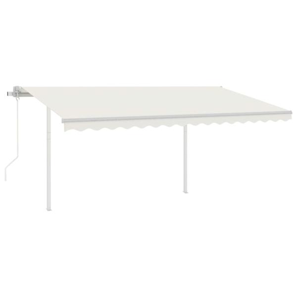 Markise Automatisch Einziehbar mit Pfosten 4x3,5 m Creme