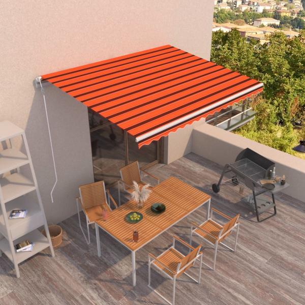 ARDEBO.de - Markise Automatisch Einziehbar 400x350 cm Orange und Braun