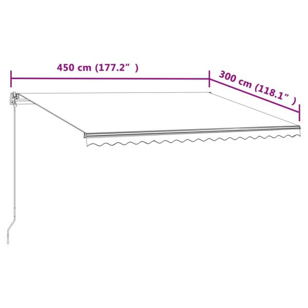 Markise Automatisch Einziehbar 450x300 cm Gelb und Weiß