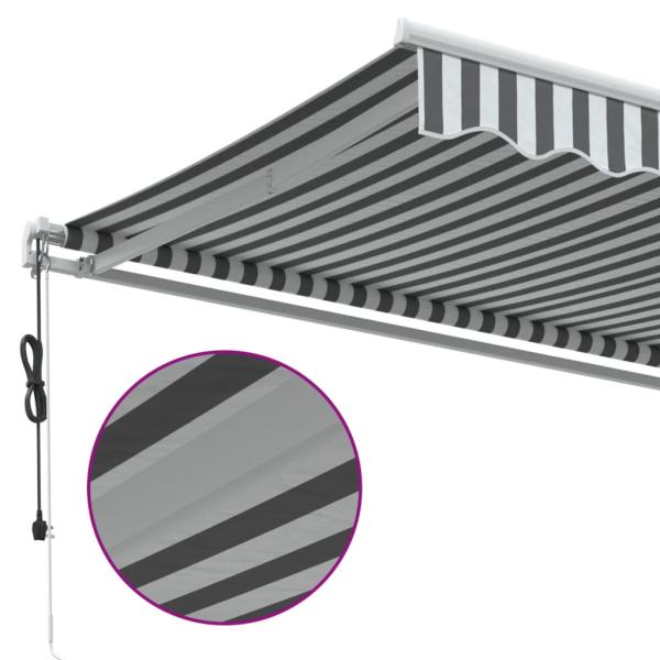 Markise Automatisch Anthrazit & Weiß 450x300 cm