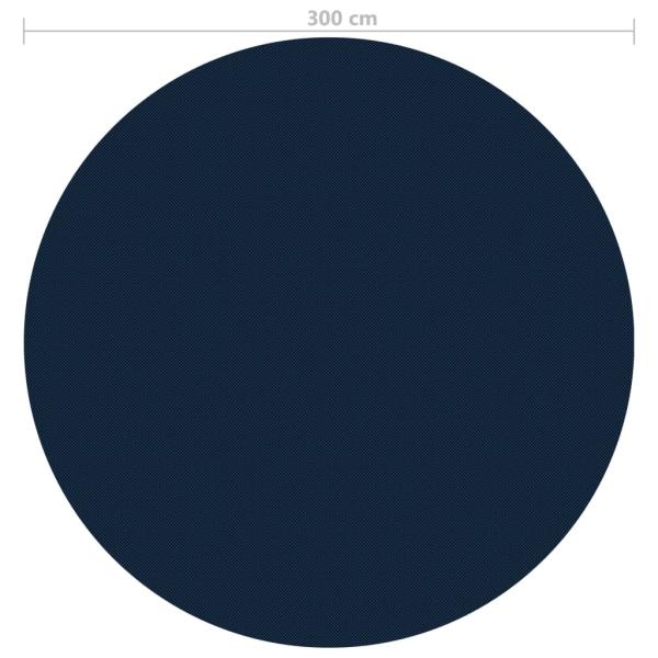 Treibende Pool-Solarplane PE 300 cm Schwarz und Blau