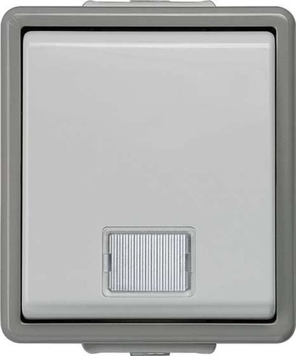 ARDEBO.de Siemens DELTA fläche IP44 AP Kontrollschalter Aus mit Fenster und LED 10A 250V, 66x75mm (5TA4700)