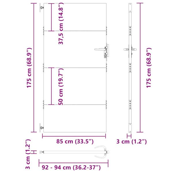 Gartentor 85x175 cm Cortenstahl
